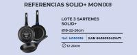 Monix Solid+ Set 3 Sartenes Antiadherentes, Lote 18-22-26 cm Aluminio fundido, compatibles cocinas inducción, gas, vitrocerámica - details 2