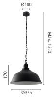 Novolux Lighting- Lámpara de techo- Vintage, color negro, uso interior, acero,e27,42W, IP20 - details 2
