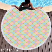 150x150cm Toalla De Playa Redonda, Patrón Floral Y De Pájaros con Impresión Digital, Tapete De Playa De Microfibra Grandes De Secado Rápido, Tapete De Picnic, Yoga Redonda Manta de Playa para niñas y niños - details 7