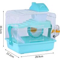 COTTECOTA-Jaula para Hámster Roborowski Jaula para Hámster 30.1*22.2*28.9cm Varios Colores a Escoger Jaula Azul Hámster Pequeña Bebedero Comedero Jaulas para roedores Chalé para Hámster Casa Hamster Accesorios Incluidos - details 4