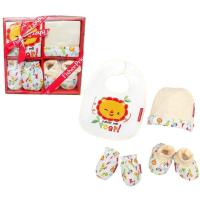 Set regalo primera puesta bebe recien nacido 4 piezas GORRO BABERO MANOPLAS Y PATUCOS - details 0