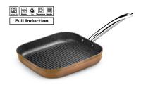 Monix Copper - Sartén antiadherente parrilla Grill en aluminio forjado con rayas. 28 cm. Para cocina de gas, vitro o inducción - details 1