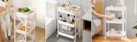 MAGIC SELECT Carrito de Cocina Auxiliar Plegable con 3 Niveles de Almacenaje y 4 Ruedas para Hogar, Baño, Salón, Terraza y Manualidades - details 0