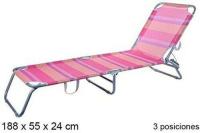 Tumbona Plegable 3 Posiciones textil jardín exterior Ajustable Silla Reclinable Exterior Piscina Terraza Jardin Playa Camping - details 1