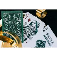 Cartamundi Bicycle Jacquard USPCC Baraja de poker Foil Verde esmeralda Telares Gaff Magia Magos Trucos Adultos Acabado especial Espectáculo Cardistry Noche de fiesta Cartomagia Aprender Fácil Colección Coleccionable - details 3