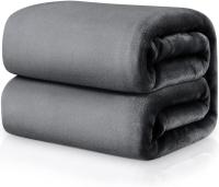Mantas para Sofás de Franela, Mantas Ligeras Mantas para Cama de Reversible de Microfibre Extra Suave, Manta para Mascotas(Gris Oscuro, 130×150cm) - details 0