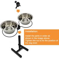 Comedero para Perros de Acero Inoxidable con Pie Regulable en Altura - - details 1
