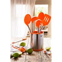 Bra - Lengua de Cocina Efficient, Utensilio Cocina, Acero Inoxidable, Silicona Naranja, Rebañar y Recoger, Apto Lavavajillas - details 0