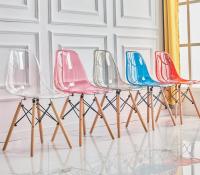 Juego de 4 sillas con patas de madera, mueble estilo nórdico medieval,  para escritorio, comedor, dormitorio, balcón o restaurante BAR hosteleria, OFICINA Mesa de comedor nórdica  cocina,metal transparente - details 1