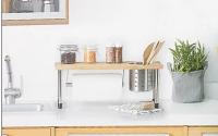 GREATOOL Estante de Bambú en Armario de Cocina,39x43x18cm, Organizador Extensible Apilable en Armario, Estante Esquinera para Cocina - details 2