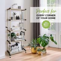 STARLEY-Organizador de estantes de almacenamiento de madera, fácil de instalar, estante de pie de baño, ligero, sin tornillos. 2, 3 ,4 y 5 niveles, unidades ajustables, unidad de estantería de pino de alta calidad - details 1