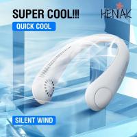 Ventilador de cuello portátil sin aspas, suave brisa, 3 velocidades ajustables - details 0