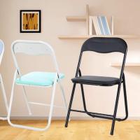 STARLEY-Sillas Plegables De Salón,Silla De Reunión De Oficina Simple, Silla Plegable De La Silla del Respaldo Casero con El Cojín De La PU, Silla De Entrenamiento para Silla De Computadora44.5X44X79CM - details 2