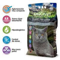 Arena Gatos Aglomerante, 100% Natural, Arquivet Classic Cat Litter, 10Kg - details 0
