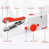 Máquina de coser portátil, Mini máquina de coser eléctrica portátil para principiantes y adultos, fácil de usar y puntada rápida adecuada para ropa, telas, bricolaje para viajes a casa - details 1