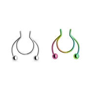 Piercing falso para el tabique, Aro para la nariz y el tabique, sin perforar, 2 piezas, 8/10mm, gran oferta - details 29