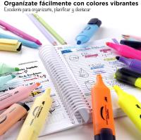 12UDS Marcador Pastel Y Fluorescente, Subrayadores Punta Biselada Estuche Marcadores Multicolor, Envío  Rápido Desde España - details 3