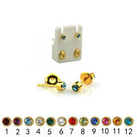 Unidad de piercing para el cuerpo, joyería de acero quirúrgico, Gema cz, color plateado, 16g, tragus, cartílago, 1 par - details 3