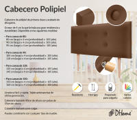 DHOME Cabecero de Polipiel o Tela Acualine con 2 Hileras de Botones Colores Cabezal Tapizado Cama Lujo (Arcilla Polipiel) - details 7