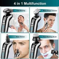 Afeitadora Eléctrica Recargables 4 en 1 para Hombres, Cortadora de Pelo Eléctrica con 3 Peines por USB con Cepillo limpieza de Cara y Cortadorapelo de Nariz y Oreja, Maquinilla de afeitar Multifuncional, con Pantalla LCD, Impermeable. - details 3