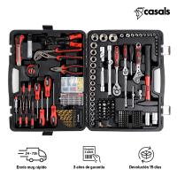 Casals - Caja de herramientas HH303 con 303 piezas, Maletín de plástico duro, bricolaje, reparaciones, brocas, llave inglesa, llaves de vaso, allen, destornilladores, alicates, metro, martillo y accesorios - details 0