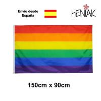 Bandera orgullo gay 150 cm x 90 cm Heniak Store rainbow de tela tipo poliester lgtbiq arcoiris rainbow multicolor pride homosexual lesbiana - details 0