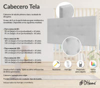 DHOME Cabecero Capitone Tapizado Polipiel o Tela Acualine con 8cm de Grosor Cabezales de Cama Acolchado Capitoné Cabeceros de Cama (Gris Perla Tela) - details 1