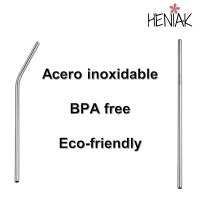 Pajitas reutilizables acero inoxidable 5 pajitas 2 cepillos 1 bolsa Heniak Store zero waste aptas para lavavajillas bpa free libre de toxicos diferentes tamaños - details 3