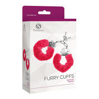 SPLEASURES Furry Cuffs Esposas de peluche  Color Rojo Juguetes Sexuales - details 1