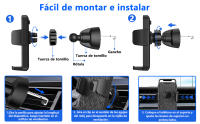 Soporte Movil Coche, Universal Soporte Teléfono Coche para Rejilla del Aire Ventilación con 360° Rotación Ajustable Sujeta Soporte Móvil Télefono para Smartphones de 4,7 a 6,9 ​​Pulgadas - details 9