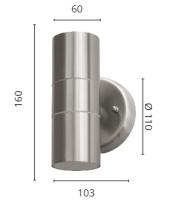 Novolux Lighting- Aplique de pared exterior- Stan, up-down, uso exterior, color inox, inox, GU10,2x4.50W, IP44, exterior - details 2