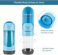 Bebedero de agua portátil para perro, cuencos para beber, dispensador de botella para alimentación de mascotas, alimentador para perros al Pasear, 300ml + 100ml ROSA - details 2