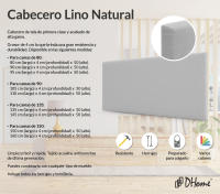 DHOME Cabecero de Lino Natural Liso Cabezal Tapizado Cama Dormitorio Moderno Top Trending (Gris Claro Lino) - details 1
