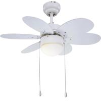 Ventilador De Techo con luz, 6 Aspas de madera, silencioso,  3 velocidades de ventilación, 81cm diámetro, Motor AC 70W Blanco Con Luz LED 12W 4200K - details 0