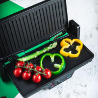 Jata Parrilla Eléctrica Grill de Asar 3 en 1 con Placa Superior Baja Recta 180° Para un Mejor Cocinado Placas mixtas 27 x 14 cm Presión de Asado Uniforme Antiadherente, Color Negro [Clase de eficiencia energética A] - GR266 - details 2