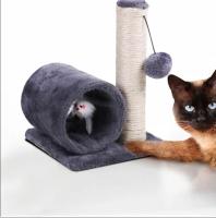 GREATOOL  Árbol Rascador para Gatos Pequeño Altura 30 cm con tubo para Rascar y Juguete de Bola Colgante 35,5x37x46 cm Gris - details 1
