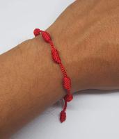 Pulsera Kabbalah de Cordón 7 Nudos de Hilo Rojo - Unisex - details 0