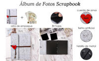 Álbum de Fotos Scrapbook Vintage Album Fotos 60 Páginas Negra DIY Album para Cumpleaños Regalos de Boda Aniversario Cumpleanos Recuerdos - details 1