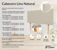 DHOME Cabecero de Lino Natural Liso Cabezal Tapizado Cama Dormitorio Moderno Top Trending (Beige Lino) - details 6