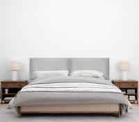 DHOME Cabecero de Polipiel o Tela AQUALINE Liso Cabeceros Cabezal Tapizado Cama Lujo (Gris Claro Polipiel) - details 10