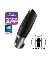 SATISFYER MASTURBADOR HOMBRE POWER CON VIBRACIÓN CONTROL APP COLOR NEGRO/ PLATA JUGUETES SEXUALES - details 0