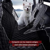 COTTECOTA-Cubre Asientos de Coche para Perros 133x140cm Funda para Mascotas, Estilo Hamaca– Resistente al Agua y Hamaca Convertible con Solapas Laterales Extras, Funda de Asiento Trasero Antideslizante Funda para Maletero de Coche Cinturon perro(4001 - details 3