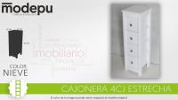 Maxia Market - Mueble Auxiliar Cajonera Estrecha de Madera de Pino Natural Color Blanco - details 5