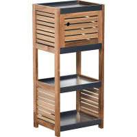Maxia Market Mueble De Baño Armario Bajo1 Puerta y 3 Estantes Acacia y MDF 36,5 X 30 X 83 Cm - Element - Amplio Espacio de Almacenamiento - details 0