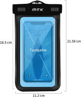 M.TK TR9182 Funda Impermeable  con Resistencia IPX8, Universal para Móvil, Protección Completa contra Agua y Polvo, Compatible con iPhone 13/12 /XS Max/XR/X/8/7+ y Samsung S20/S20+/S10/S10e/S9/Note8 hasta 7", Ideal para Viajes, Playa y Natación - details 1