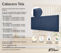 DHOME Cabecero de Polipiel o Tela AQUALINE Liso Cabeceros Cabezal Tapizado Cama Lujo (Azul Tela) - details 1