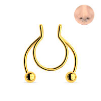 Piercing falso para el tabique, Aro para la nariz y el tabique, sin perforar, 2 piezas, 8/10mm, gran oferta - details 10