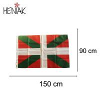 Bandera Ikurriña Pais Vasco euskadi grande 150 cm x 90 cm tela polister Heniak Store estandarte rojo verde blanco - details 2
