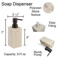 Vaso Jabonera Dispensador de Jabon y Escobillero Efecto Piedra Para Baño Aseo WC Tendance - details 3