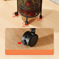 Estante de almacenamiento multicapa, cesta giratoria de cocina, tipo cajón, organizador de suelo, carro grande, verduras, frutas, 4 Cajones con ruedas - details 1